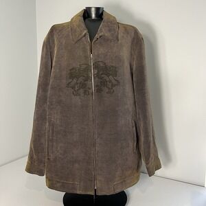 Pronti Blazer Mens‎ XL Brown Lion Print Full Zip Jacket Unique Dress Up/Casual**